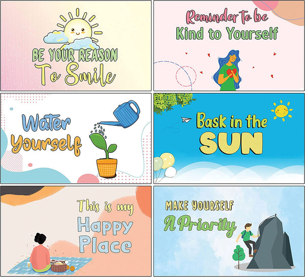Self Care and Self Affirmation Writable Message Card / Lunch Box Cards (1 Set X 30 Designs)