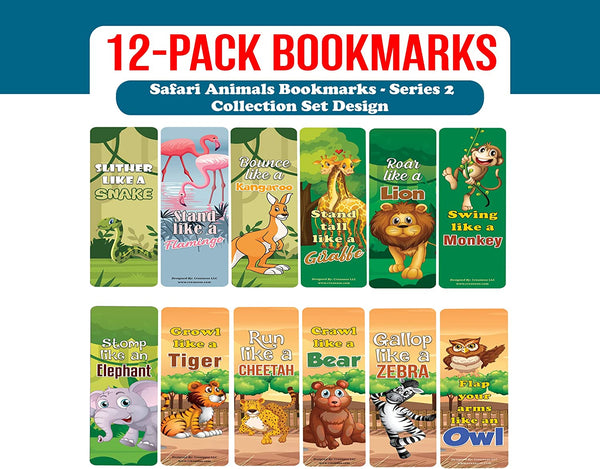 Safari Animals Bookmarks - Series 2 (2-Sets X 6 Cards)