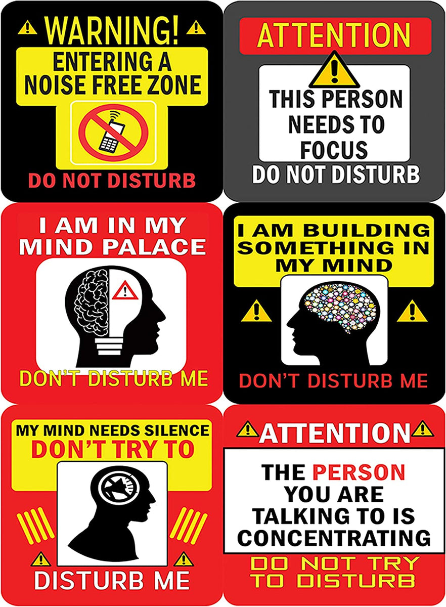 Creanoso Vinyl PVC Concentration Do Not Disturb Stickers (6-Sheets)