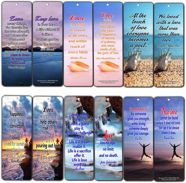 Creanoso Love Quotes Bookmarks (12-Pack)