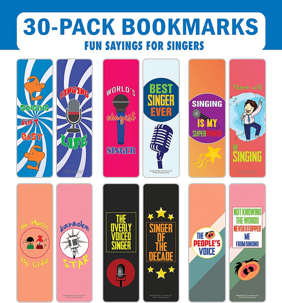 Creanoso I am a Singer Bookmarks (5-Sets X 6 Cards) â€“ Daily Inspirational Card Set â€“ Interesting Book Page Clippers â€“ Great Gifts for Adults and Teens