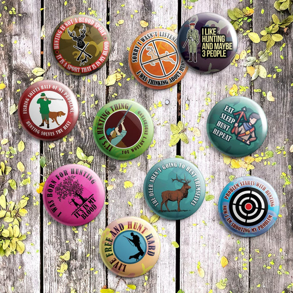 Hunting Button Pins (1-Set X 10 Buttons)