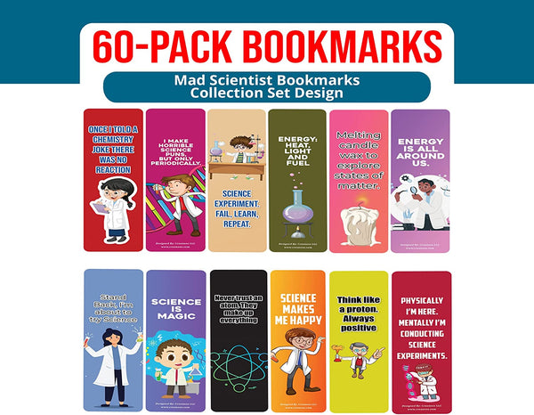 Mad Scientist bookmarks (10-Sets X 6 Cards)