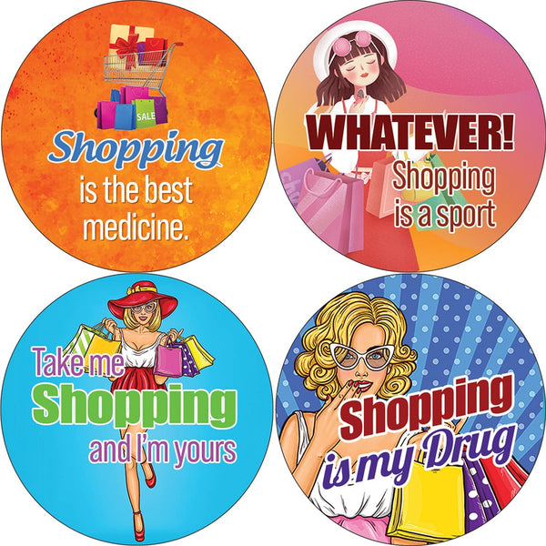 Funny Shopaholic Quotes Stickers (10 Sets X 16 Designs)