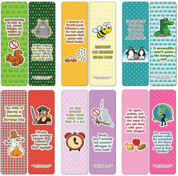 Creanoso Funny Facts Bookmarks - Series 2 - Stocking Stuffers Premium Quality Gift Ideas - DIY Kit