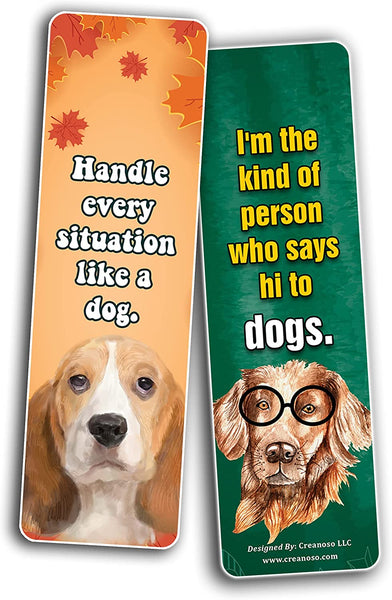 Creanoso Dog Lover Quotes Bookmarks (5 Sets x 6 Cards) â€“ Daily Inspirational Card Set â€“ Interesting Book Page Clippers â€“ Great Gifts for Kids and Teens