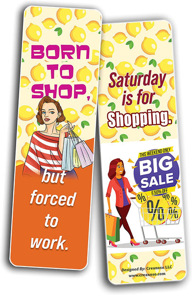 Funny Shopaholic Quotes Bookmarks (10-Sets X 6 Cards)