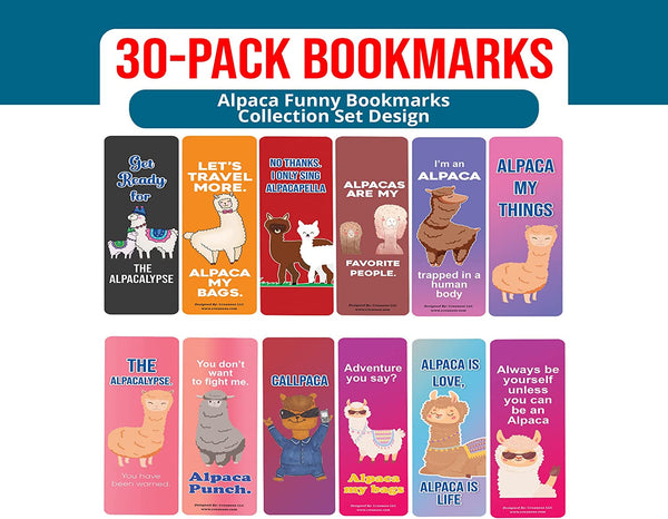 Alpaca Funny Bookmarks (5-Sets X 6 Cards)
