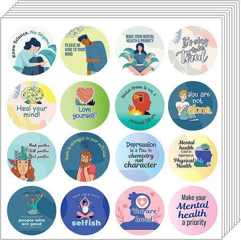 Mental Awareness Stickers (10 Sets X 16 Designs)