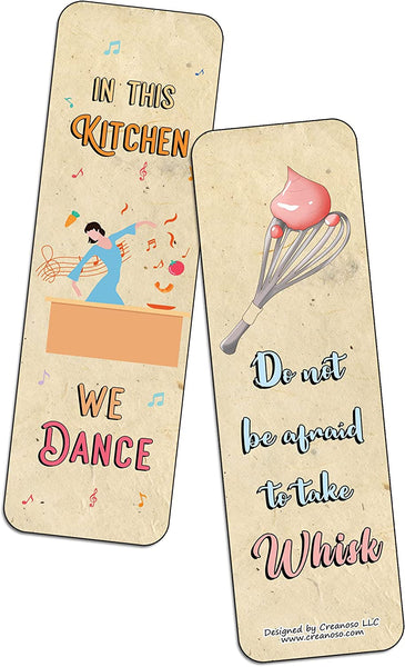 Creanoso Kitchen Quotes and Sayings Bookmarks (10-Sets X 6 Cards) â€“ Daily Inspirational Card Set â€“ Interesting Book Page Clippers â€“ Great Gifts for Adults and Teens