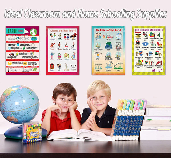 Creanoso Word Facts Learning Posters (12-Pack) - Bulk Educational Teaching Supply