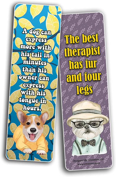 Creanoso Dog Lover Quotes Bookmarks (10 Sets x 6 Cards) â€“ Daily Inspirational Card Set â€“ Interesting Book Page Clippers â€“ Great Gifts for Kids and Teens