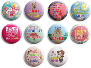 I Am A Caring Mother Pinback Buttons (1-Set X 10 Buttons)