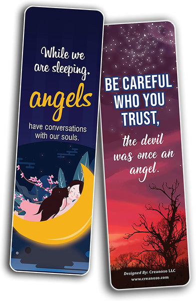 Creanoso Angel Quotes Bookmarks (5-Sets X 6 Cards) â€“ Daily Inspirational Card Set â€“ Interesting Book Page Clippers â€“ Great Gifts for Adults and Teens