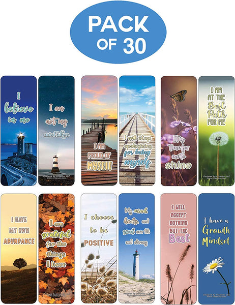 Creanoso Positive Affirmations Cards Series 5 (30-Pack) - Classroom Reward Incentives for Students and Children - Stocking Stuffers Party Favors & Giveaways for Teens & Adults