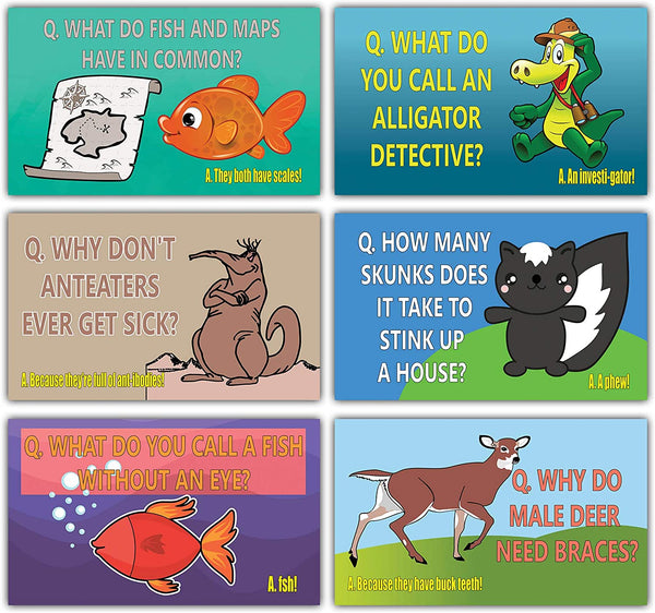 Sea and Land Creatures Lunch Box Note Cards (60-Pack) Ã¢â‚¬â€œ Cool and Funny Jokes Cards - Assorted Language Cards Gift Set for Kids, Teens, Boys & Girls Ã¢â‚¬â€œ Unique School Classroom Rewards Incentives