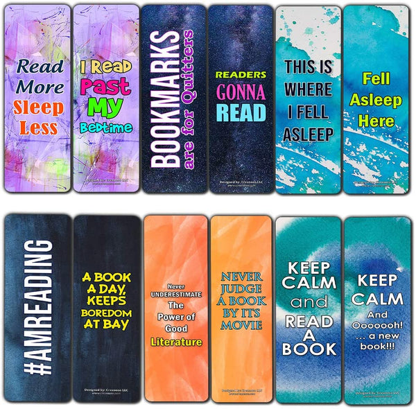 Creanoso Readers Bookmarks Cards (30-Pack) Ã¢â‚¬â€œ Stocking Stuffers Gift for Men, Women, Adult, Teens - Party Favors Supplies Ã¢â‚¬â€œ Rewards Gifts Ã¢â‚¬â€œ Awesome Bookmark Collection for Readers