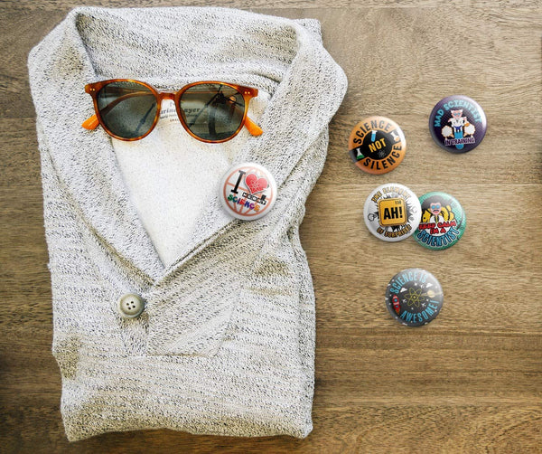 Mad Scientist Pinback Buttons (6-Pack) ÃƒÂ¢Ã¢â€šÂ¬Ã¢â‚¬Å“ Unique Button Pins for Men Women Teens Employees Professionals ÃƒÂ¢Ã¢â€šÂ¬Ã¢â‚¬Å“ Cool Fashion Accessories