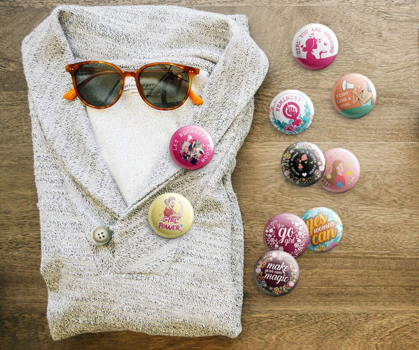 I Am A Strong Feminist Pinback Buttons (10 Pack)