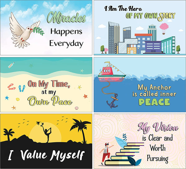 Creanoso My Vision Message Writable Message Card Lunch Box Notes for Kids (30 cards x 1 set) - Fun and Inspiring Lunch Box Flashcards