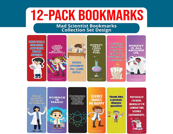 Mad Scientist bookmarks (2-Sets X 6 Cards)