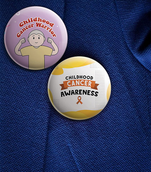 Childhood Cancer Awareness Pinback Buttons (1 Set x 10 Designs)