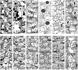 Creanoso Doodle Bookmarks (5-Sets X 6 Cards) - Corporate Party Favors & Giveaway Gift Pack