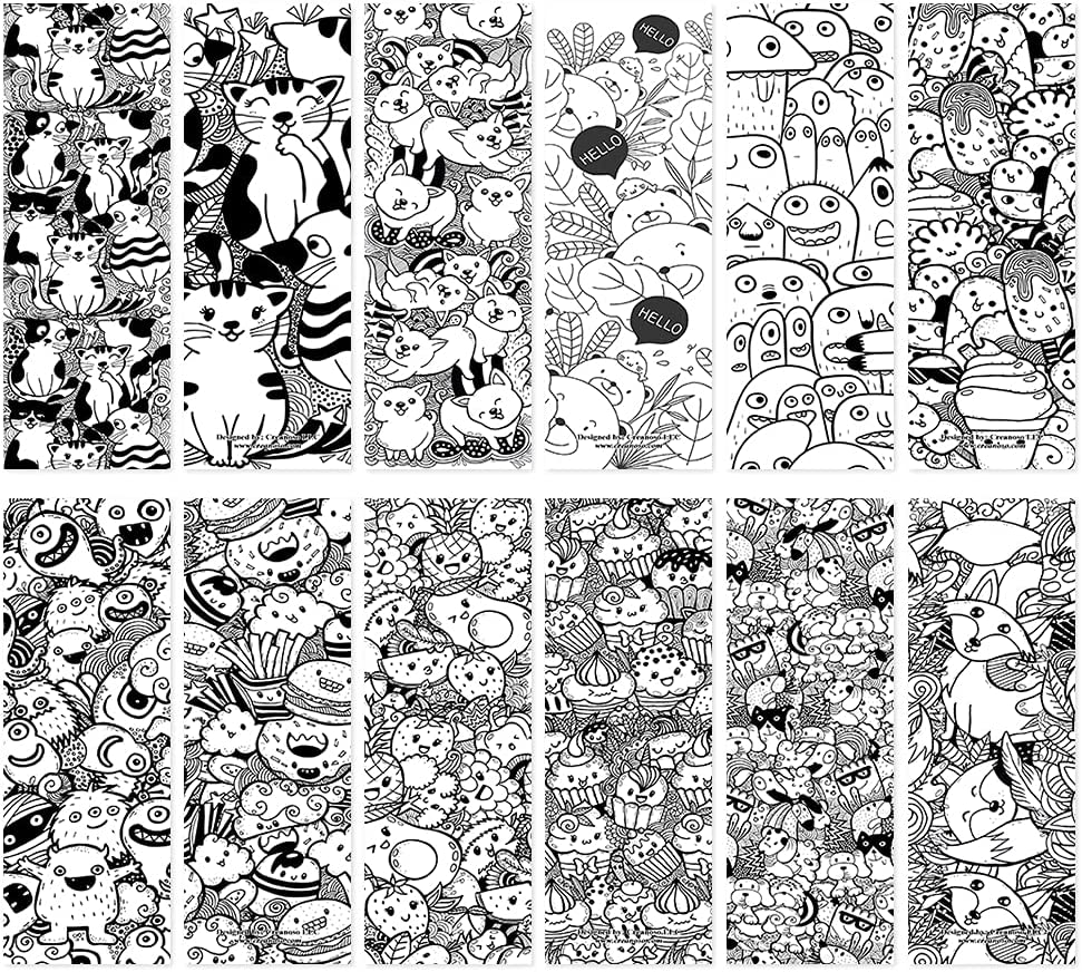 Creanoso Doodle Bookmarks (10-Sets X 6 Cards) - Premium Quality Bulk Buy Value Savers Personal Collection
