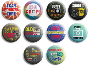 I am a Photographer Pinback Buttons (1-Set X 10 Buttons)