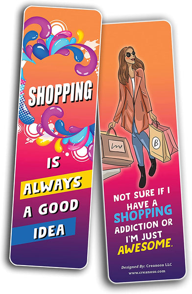 Funny Shopaholic Quotes Bookmarks (10-Sets X 6 Cards)
