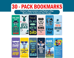 Father's Appreciation and Father's Day Bookmarks (5-Sets X 6 Cards)
