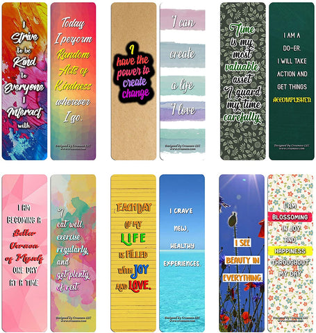 Creanoso Positive Encouragement Bookmarks - Positive Attitude (30-Pack) - Stocking Stuffers Gift for Archers, Men, Women, Adults Ã¢â‚¬â€œ Gift Tokens Collection Set