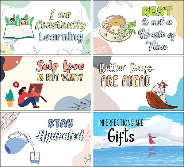 Self Care and Self Affirmation Writable Message Card / Lunch Box Cards (1 Set X 30 Designs)