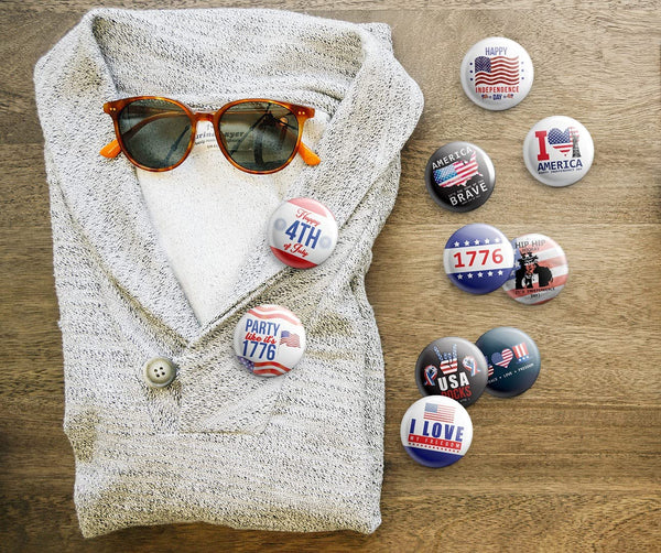 Independence day button pins (1-Set X 10 Buttons)