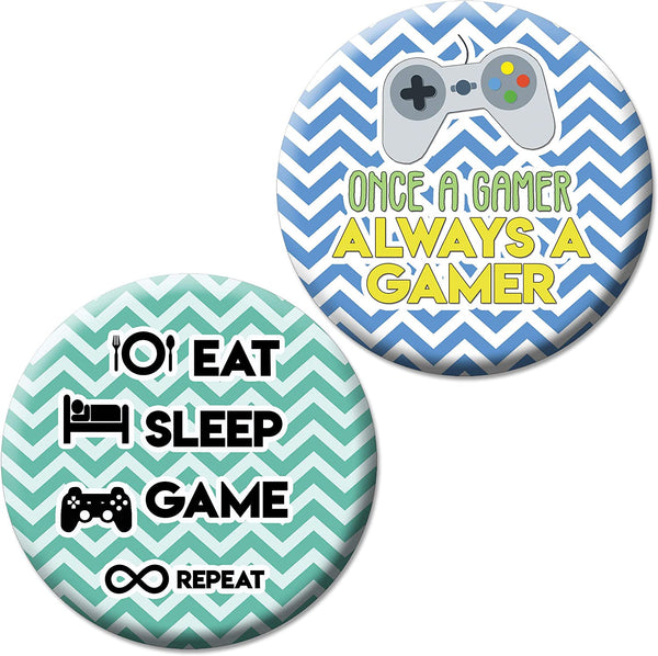 Creanoso Funny Pinback Buttons - Gamer (10-Pack) - Stocking Stuffers Premium Quality Gift Ideas for Children, Teens, & Adults - Corporate Giveaways & Party Favors