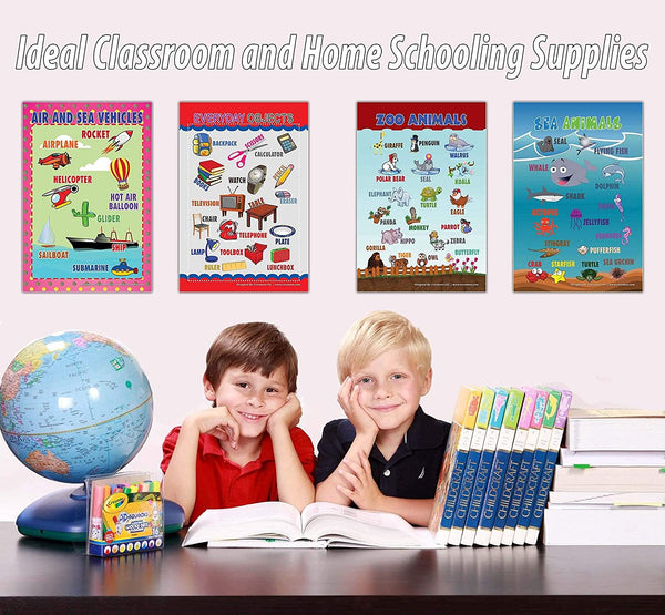 Creanoso Visual Objects Educational Posters (6-Pack) - Pretty Favors Teacher Teaching Supply