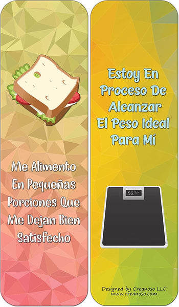 Creanoso Spanish Afirmaciones Positivas Bookmarks Cards Series 3 (12-Pack)- Positividad Corporal