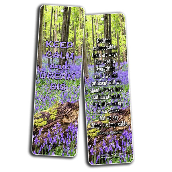 Creanoso Inspirational Quotes Bookmarks (60-Pack) - Dream Big Quotes - Encouragement Gifts