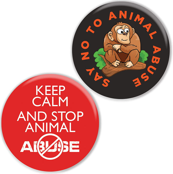 Stop Animal Abuse Pinback Buttons (10 Pack)