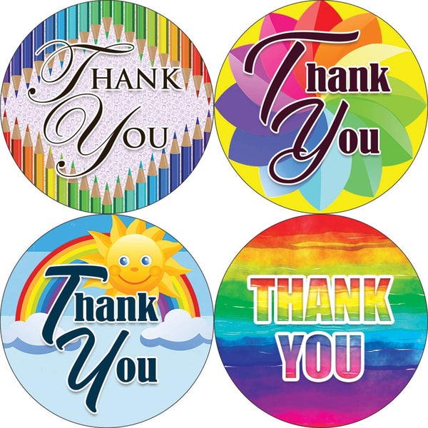 Rainbow Thank You Stickers (20 - Sheet)