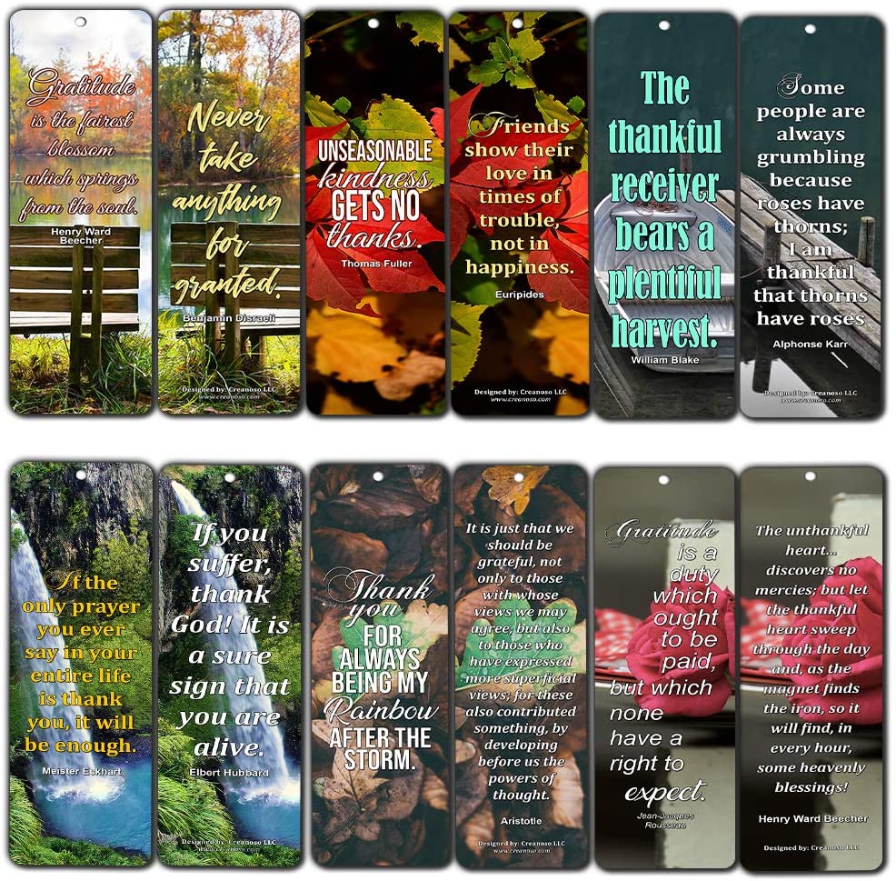 Creanoso Say Thanks To Friends Bookmarks (60-Pack) - Inspirational Quote Sayings Bookmarker Cards ÃƒÂ¢Ã¢â€šÂ¬Ã¢â‚¬Å“ Premium Gift for Men & Women, Adults, Teens ÃƒÂ¢Ã¢â€šÂ¬Ã¢â‚¬Å“ Employee Rewards Gifts ÃƒÂ¢Ã¢â€šÂ¬Ã¢â‚¬Å“ Bulk Pack Set
