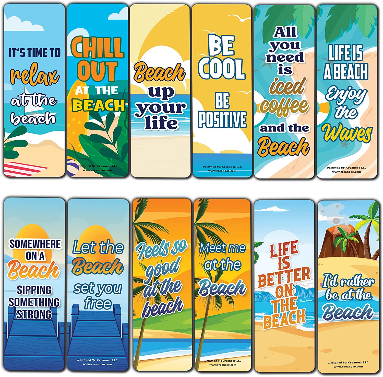 Beach Bookmarks (5-Sets X 6 Cards)