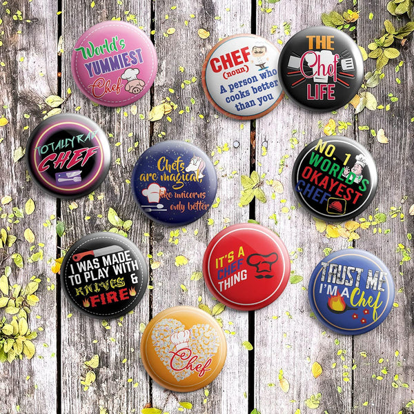 I am a Chef Pinback Buttons (1-Set X 10 Buttons)