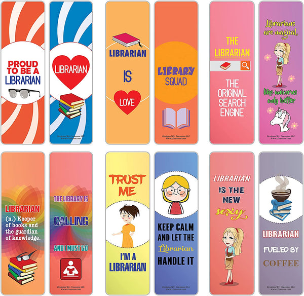 I am a Librarian Bookmarks (2-Sets X 6 Cards)