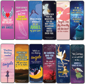 Creanoso Angel Quotes Bookmarks (5-Sets X 6 Cards) â€“ Daily Inspirational Card Set â€“ Interesting Book Page Clippers â€“ Great Gifts for Adults and Teens