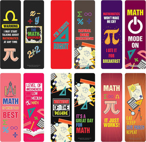 Creanoso I am a Mathematician Bookmarks (10-Sets X 6 Cards) â€“ Daily Inspirational Card Set â€“ Interesting Book Page Clippers â€“ Great Gifts for Adults and Teens