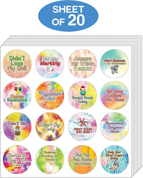 Creanoso Funny Stickers Series 4 - Teacher Reward (20-Sheet) - Premium Quality Gift Ideas for Children, Teens, & Adults for All Occasions - Stocking Stuffers Party Favor & Giveaways