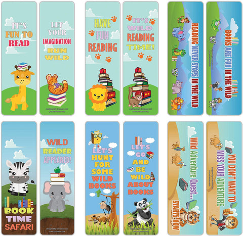 Creanoso Cute Sayings Wild Animals Reading Bookmarks (30-Pack) Ã¢â‚¬â€œ Stocking Stuffers Gift for Kids, Boys & Girls, Teens Ã¢â‚¬â€œ Party Favors Supplies Ã¢â‚¬â€œ Book Reading Rewards Gifts Incentive Ã¢â‚¬â€œ Great Giveaways