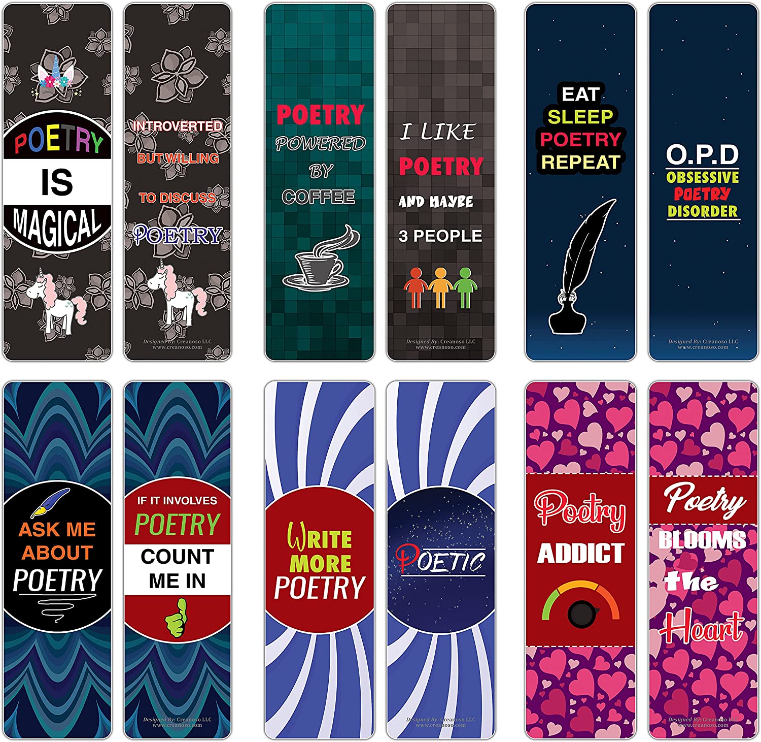 I am a Poet Bookmarks (10-Sets X 6 Cards)