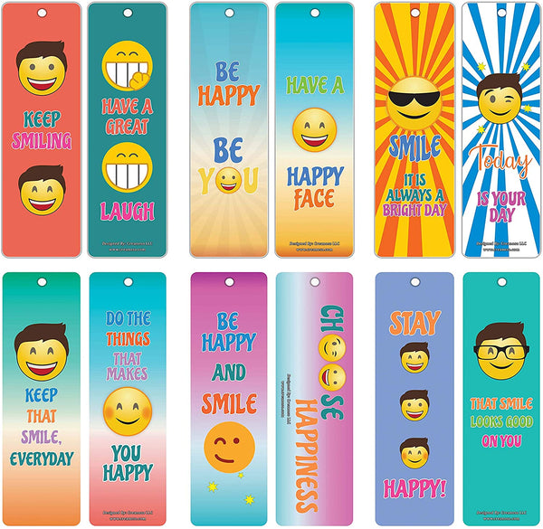 Creanoso Inspiring Smiley Happy Face Bookmarkers (30-Pack) Ã¢â‚¬â€œ Stocking Stuffers Gift for Bibliophiles, Book Worms, Young Book Lovers Ã¢â‚¬â€œ Party Supplies Ã¢â‚¬â€œ Book Clubs Reading Ã¢â‚¬â€œ Office Supplies